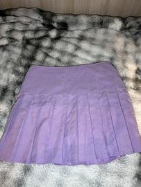 Gonna lilla plissettata con shorts interni- S