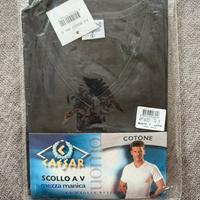 Maglietta intima nera scollo a V uomo CAESAR