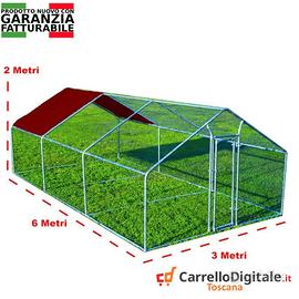 Gabbia Galline 3x6 m x h 2 m – 18 mq bordeaux