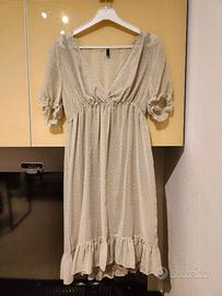 Vestito beige a pois bianchi Benetton