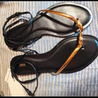 Sandalo nero donna estiva zara nuovo con cartellin