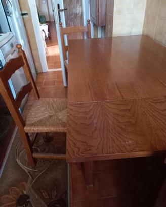 Tavolo per cucina in legno di castagno