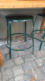 coppia sgabello verde metallo stile industriale 