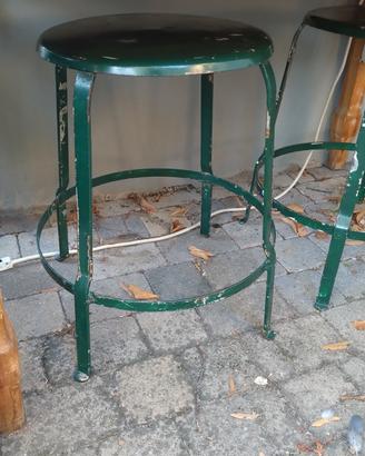 coppia sgabello verde metallo stile industriale 