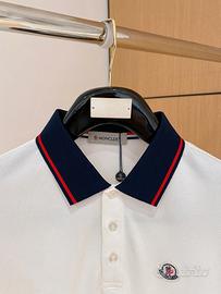 Polo a maniche corte da uomo Moncler, bianca - L