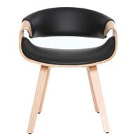 Poltrona scandinava nero e legno chiaro ARAMIS

