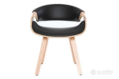 Poltrona scandinava nero e legno chiaro ARAMIS

