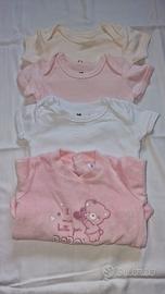 Lotto Neonata 0-3 mesi Tutina Idexe + 3 body 