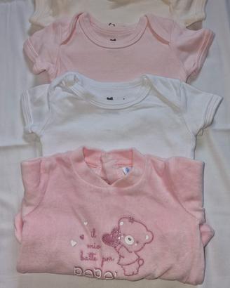 Lotto Neonata 0-3 mesi Tutina Idexe + 3 body 