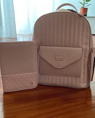 borsa/zaino cambio neonata+porta documenti