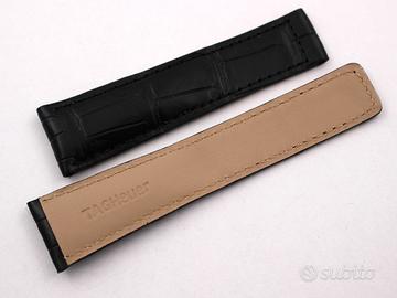 Cinturino Tag Heuer Alligatore Nero 22mm Deployant