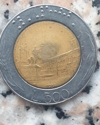Moneta Bimetallica 500 lire errori