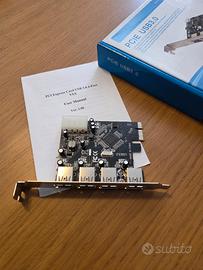 Scheda PCIe USB 3.0, Tipo A, 4 Porte, 5 Gbit/s

