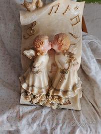 statuetti angeli pentagramma con chiave musicale 