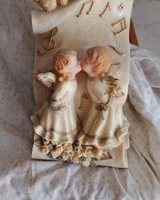 statuetti angeli pentagramma con chiave musicale 