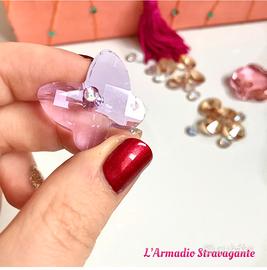 Ciondolo swarovski farfalla lilla cristallo