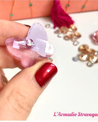 Ciondolo swarovski farfalla lilla cristallo