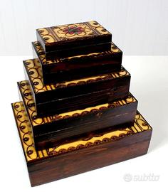 Scatole in legno con mandala