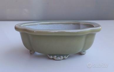 Vaso bonsai Shuiming in gres smaltato