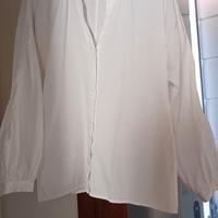 Camicia/blusa a strisce bianche e rosa