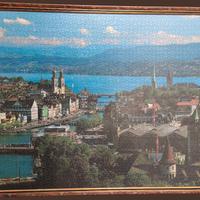 puzzle Zurigo 3000pz con  cornice in legno 