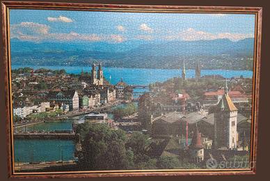 puzzle Zurigo 3000pz con  cornice in legno 