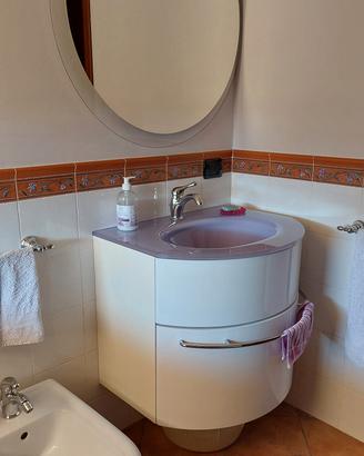 mobile bagno 70 cm con to in cristallo