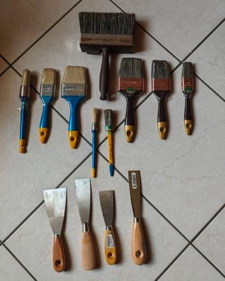 Set completo pennelli CINGHIALE + 4 spatole nuovi