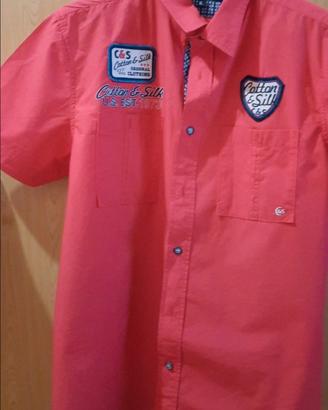 Camicia Corta Rossa Cotton & Silk TG. XL