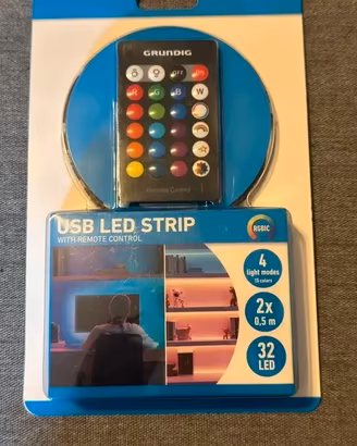 Striscia led usb Grundig con telecomando RGBIC 2x0