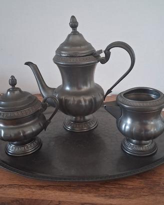 servizio da caffè in peltro, anni '60-70