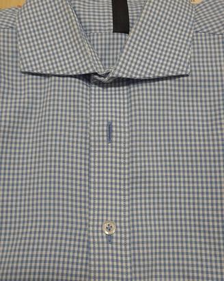Camicia quadri celeste e bianco t. 50 cotone