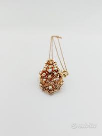 Collana in oro 18 KT di grammi 20.34 con perle