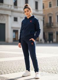 ZNWA Felpa Cappuccio Blu Navy Pile Uomo Donna