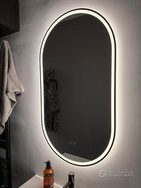 Specchio LED Ovale 50x90 - Antiappannamento - Nero