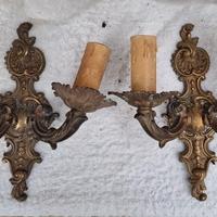 coppia lampade stile barocco in bronzo,si sped.