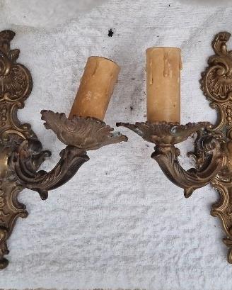 coppia lampade stile barocco in bronzo,si sped.