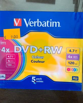 Verbatim DVD+RW 4x-confezione da 5 dischi riscrivi