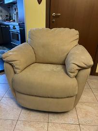 Poltrona a dondolo in alcantara  gialla