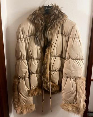 Piumino con bordi in volpe Roberto Cavalli