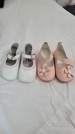 scarpette neonato  bianche e rosa 