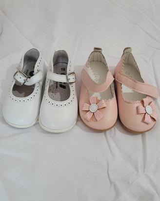 scarpette neonato  bianche e rosa 