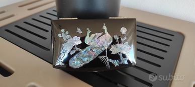 Cofanetto porta-gioielli laccato con intarsi 