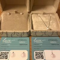 Parure perle e oro bianco