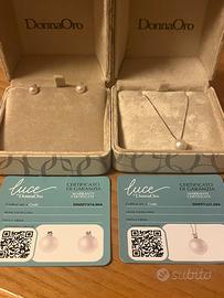 Parure perle e oro bianco