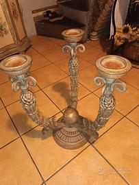 Candeliere a tre braccia pezzo unico Lam Lee