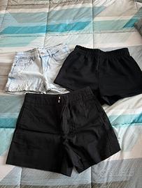3 shorts donna neri e jeans taglia xs