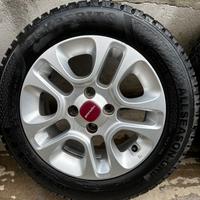 4X CERCHI IN LEGA FIAT PANDA R15 GOMME INVERNALI