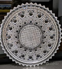 Piatto da portata rotondo in vetro taglio brillant