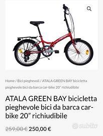 Atala green bay rossa piegevole NUOVA imballata